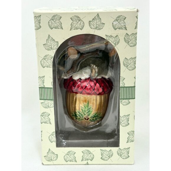 Fitz & Floyd Charming Tails Glass Ornament Nutty For The Holidays - Picture 3 of 8